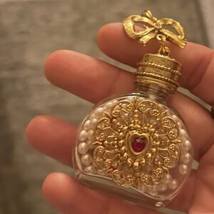 Vintage Necklace Love Potion Pendant with  Pearl Cherub Romantic 90s